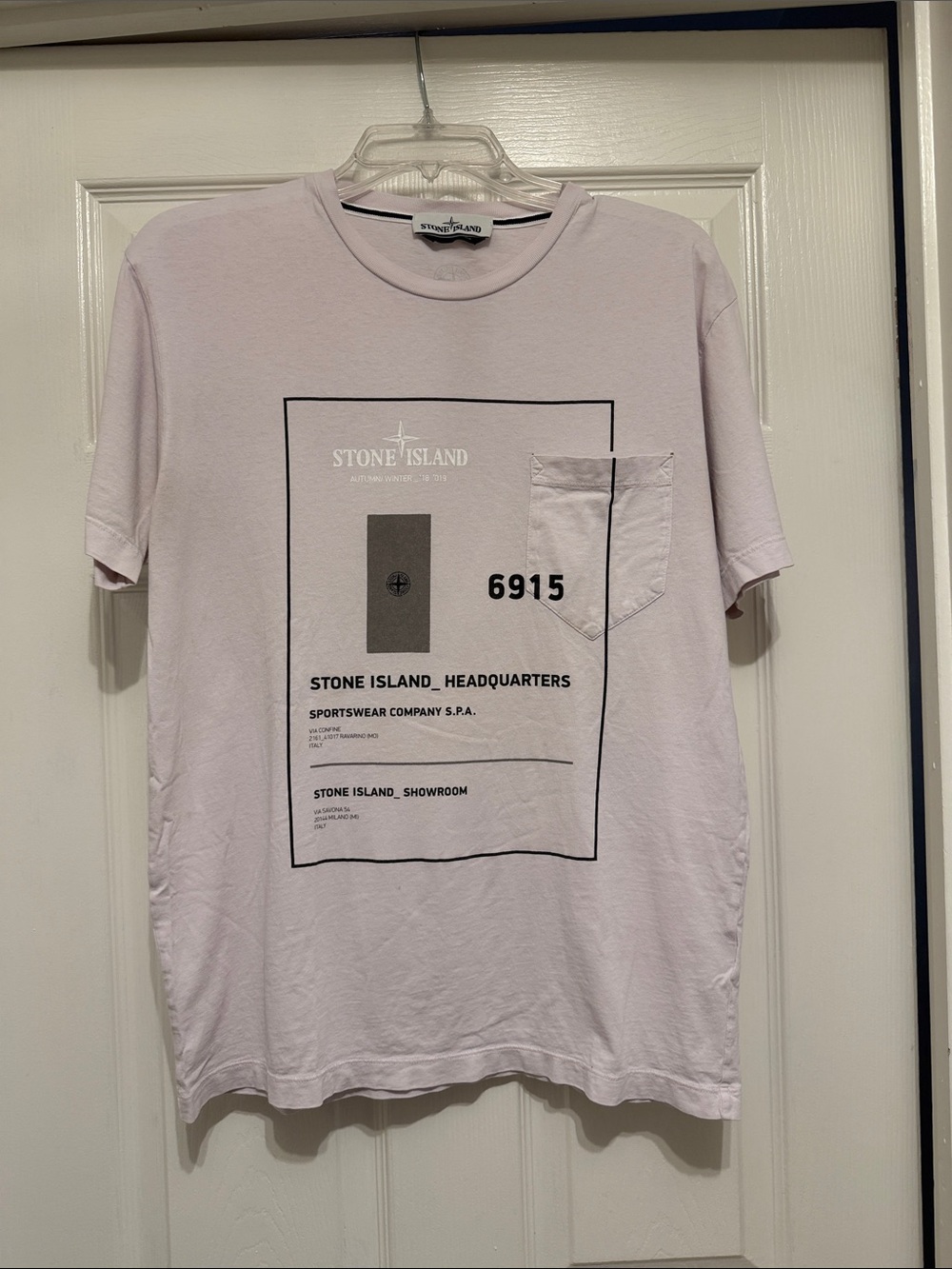 Stone Island Light Pink Graphic Pocket Tee